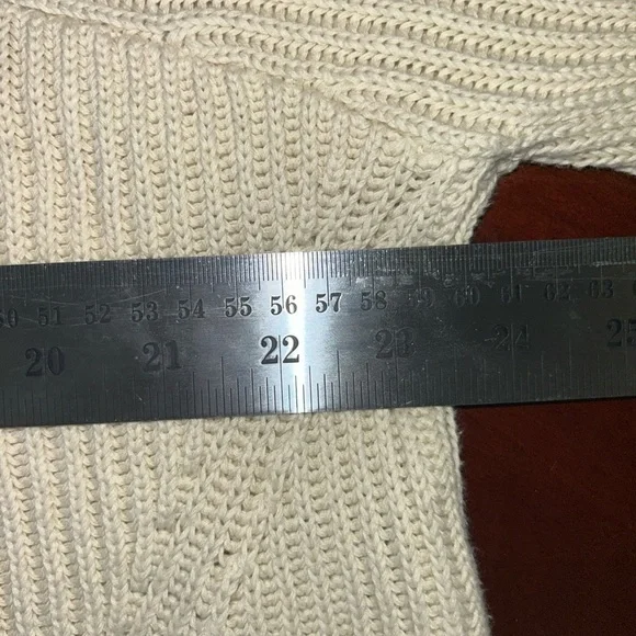 Rag & Bone Sonny Sweater Hoodie Large chunky Knit Crop fisherman Knit Cream - Picture 2 of 8